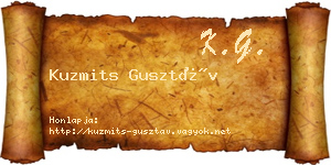 Kuzmits Gusztáv névjegykártya